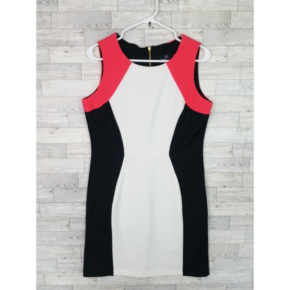Ronni Nicole Dresses & Skirts - Women's Ronni Nicole White Black Blue Colorblock Sheath Dress Formal Work Size 8